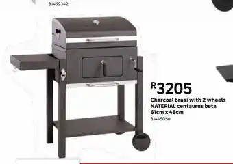 Leroy Merlin Charcoal braai with 2 wheels naterial centaurus beta 61cm x 46cm offer