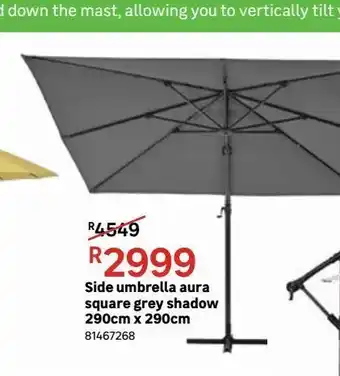 Leroy Merlin Side umbrella aura square grey shadow 290cm x 290cm offer