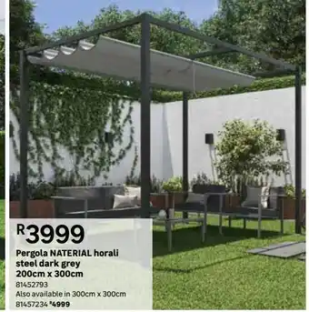 Leroy Merlin Pergola naterial horali steel dark grey 200cm x 300cm offer