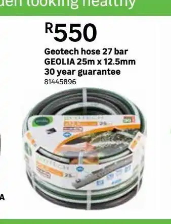 Leroy Merlin Geotech hose 27 bar geolia 25m x 12.5mm 30 year guarantee offer