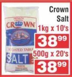 Crown Salt 1kg x 10's