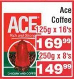Advance Cash n Carry Ace Coffee 125g x 16's offer