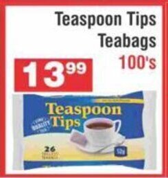 Teaspoon Tips Teabags 100's