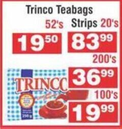 Advance Cash n Carry Trinco Teabags 52's offer