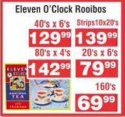 Eleven O'Clock Rooibos 40's x 6's