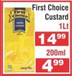 Advance Cash n Carry First Choice Custard 1lt offer