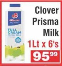 Advance Cash n Carry Clover Prisma Milk 1lt x 6's offer