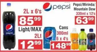 Advance Cash n Carry Pepsi 2L x 6's offer