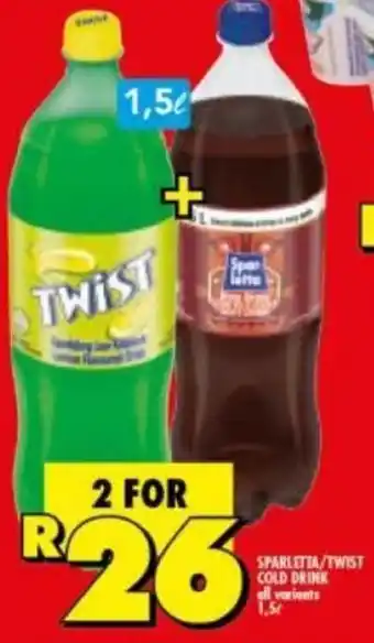 Shoprite Sparlita/Twist Cold Drink 1,5L offer