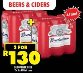 Shoprite Liquor Budweiser Beer 2 x 6 x 410ml offer