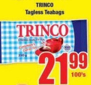 Trinco Tagless Teabags 100's