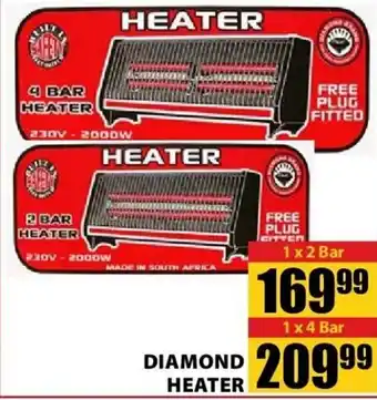 Jumbo Diamond Heater 1 x 2 Bar offer