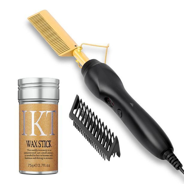 Professional high heat ceramic hair press hot comb & ikt wax stick