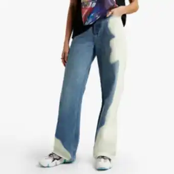 The FIX Women's light wash splatter paint dad denim offer