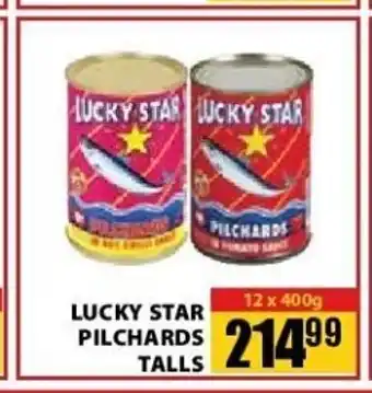 Jumbo Lucky Star Pilchards Talls 12x400g offer