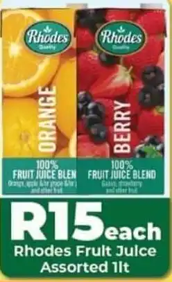 1UP Rhodes Fruit Juice Assorted 1L offer