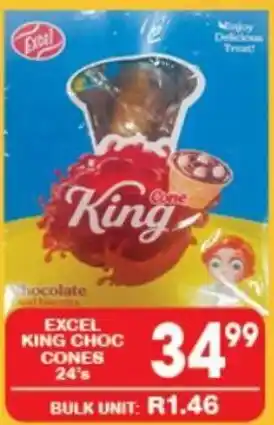 Excel King Choc Cones 24's