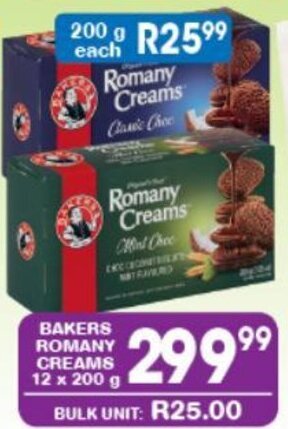Giant Hyper Bakers Romany Creams 12x200g offer