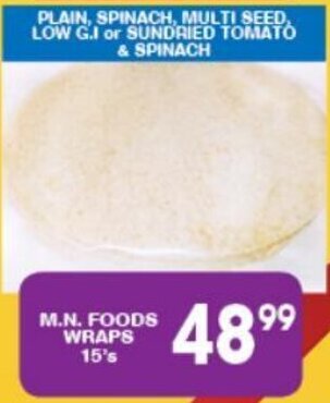 M.N. Foods Wraps 15's