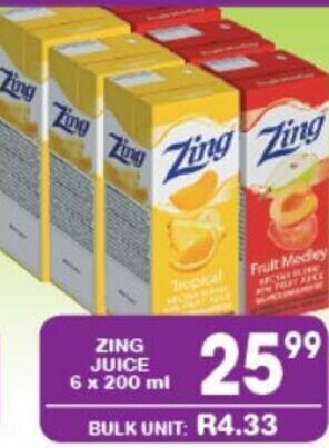 Zing Juice 6 x 200ml