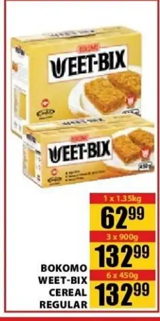 Jumbo Bokomo Weet-Bix Cereal Regular 1x1.35kg offer