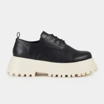 The FIX Women's black chunky manstyle shoe with milk sole offer