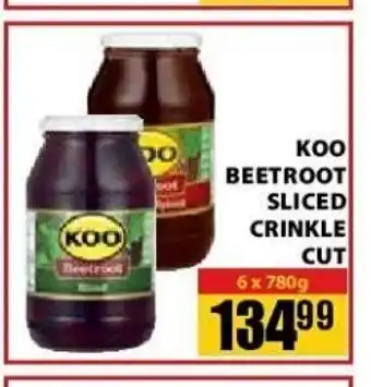 Koo Beetroot Sliced Crinkle Cut 6x780g