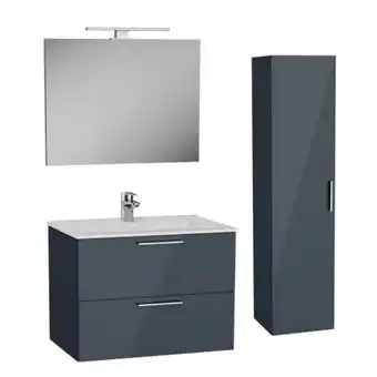 Tile Africa Vitra mia double drawer vanity & tall cabinet set anthracite 800m offer