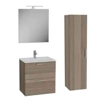 Vitra mia double drawer vanity & tall cabinet cordoba 600mm