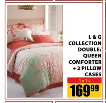 L&G Collection Double/Queen Comforter + 2 Pillow Cases 1x1's