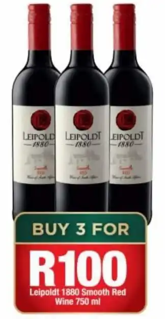 OK Liquor Leipoldt 1880 Smooth Red Wine 3 x 750ml offer