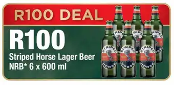 OK Liquor Striped Horse Lager Beer NRB 6 x 600ml offer