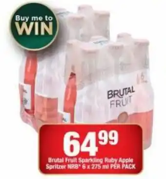 OK Liquor Brutal Fruit Sparkling Ruby Apple Spritzer NRB 6 x 275ml offer