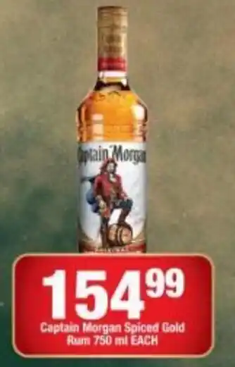 OK Liquor Captain Morgan Spiced Gold Rum 750ml offer