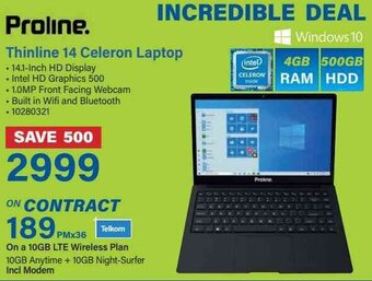 Incredible Connection Proline Thinline 14 Celeron Laptop offer