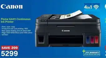 Incredible Connection Canon Pixma G4411 Continuous Ink Printer offer