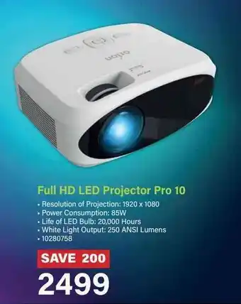 Incredible Connection Orion Full HD LED Projector Pro 10 offer
