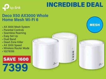 Incredible Connection tp-link Deco X50 AX3000 Whole Home Mesh Wifi 6 offer