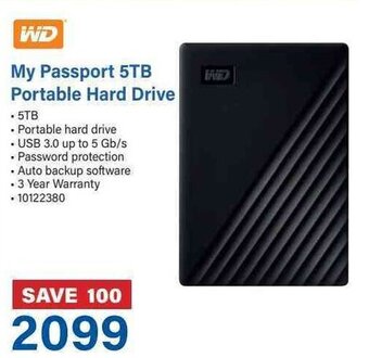 Incredible Connection WD My Passport 5TB Portable Hard Drive offer