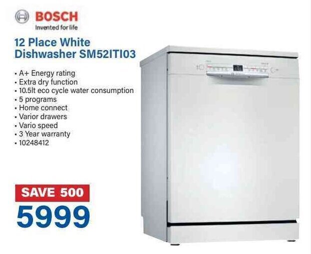 Bosch 12 Place White Dishwasher SM52ITI03 offer at Incredible Connection