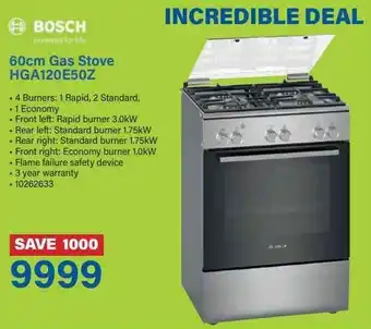 Incredible Connection Bosch 60cm Gas stove HGA120E50Z offer