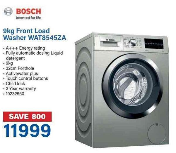 Bosch 9kg Front Load Washer WAT8545ZA offer at Incredible Connection