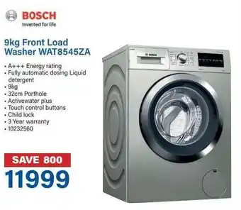 Incredible Connection Bosch 9kg Front Load Washer WAT8545ZA offer