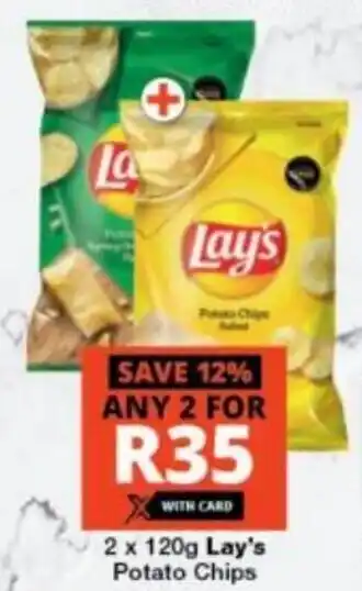 Checkers 2 x 120g Lay's Potato Chips offer