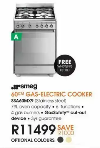 Tafelberg Furnishers Smeg - 60cm Gas-Electric Cooker - SSA60MX9 offer