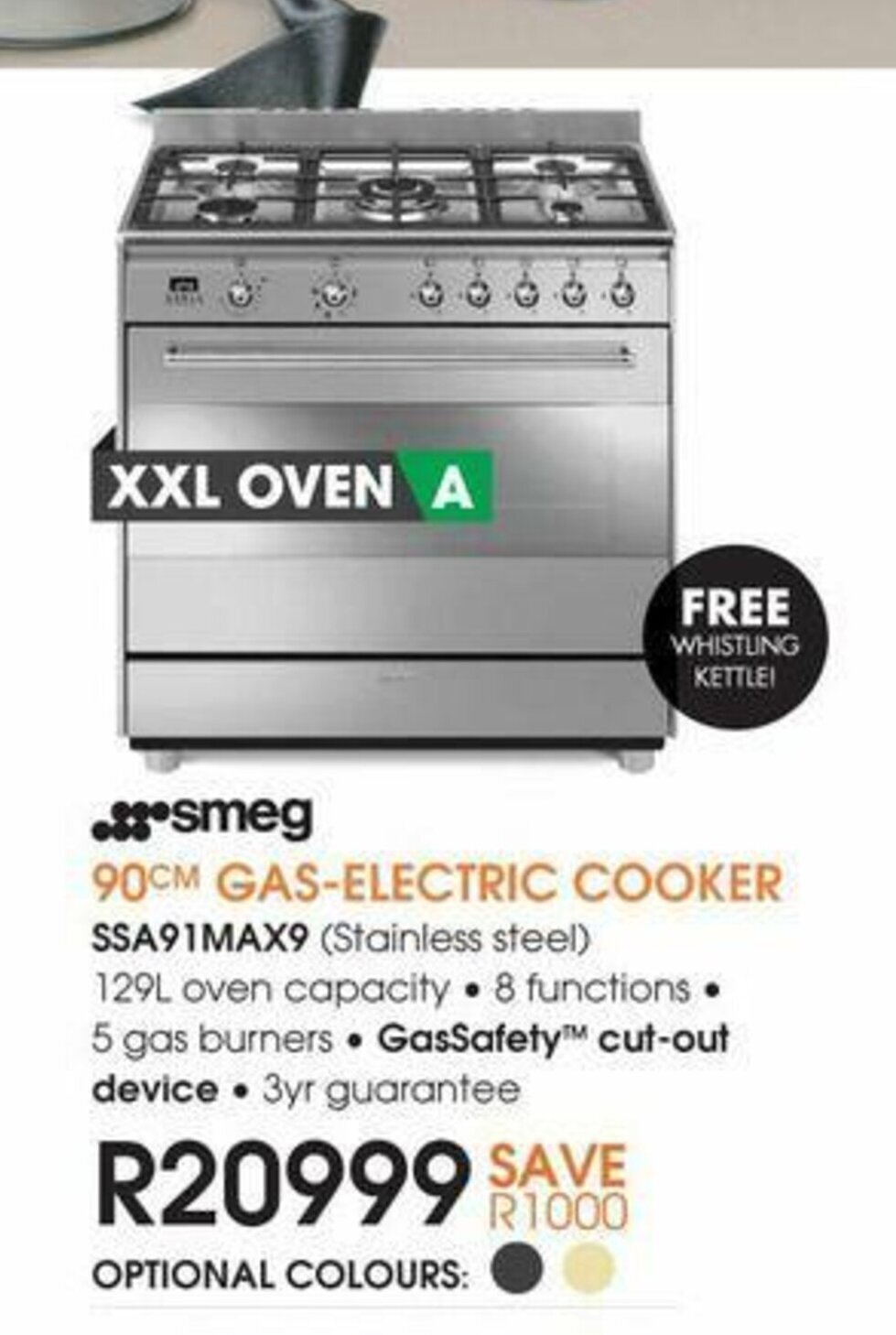 Smeg - 90cm Gas-Electric Cooker - SSA91MAX9 offer at Tafelberg Furnishers