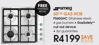 Tafelberg Furnishers Smeg - 60cm Gas Hob - PS60GHC offer