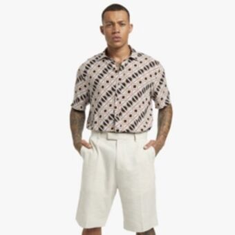 Markham Mkm natural smart linen relaxed short offer