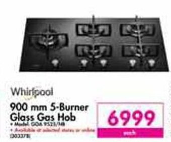 Makro Whirlpool 900mm 5-Burner Glass Gas Hob offer