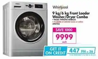 Makro Whirlpool 9kg / 6kg Front Loader Washer / Dryer Combo offer
